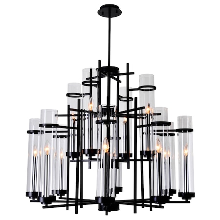Cwi Lighting Sierra 12 Light Up Chandelier With Black Finish 9827P38-12-101
